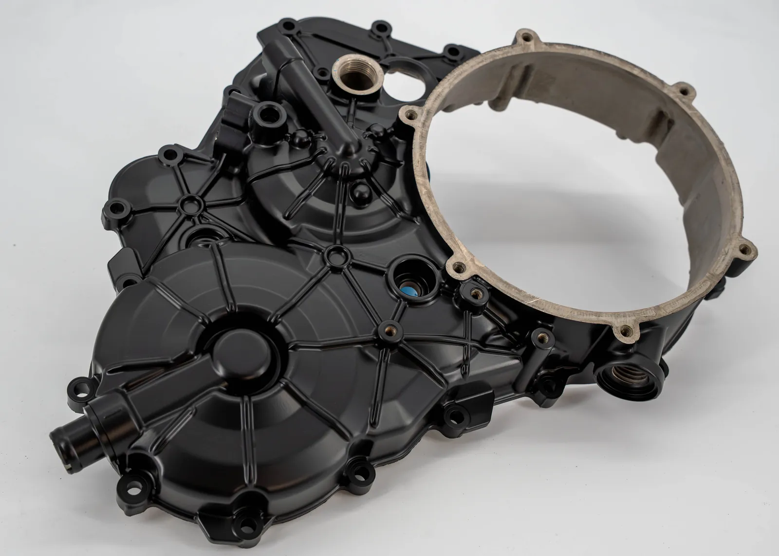 Cast engine cover in Cerakote Blackout E-100