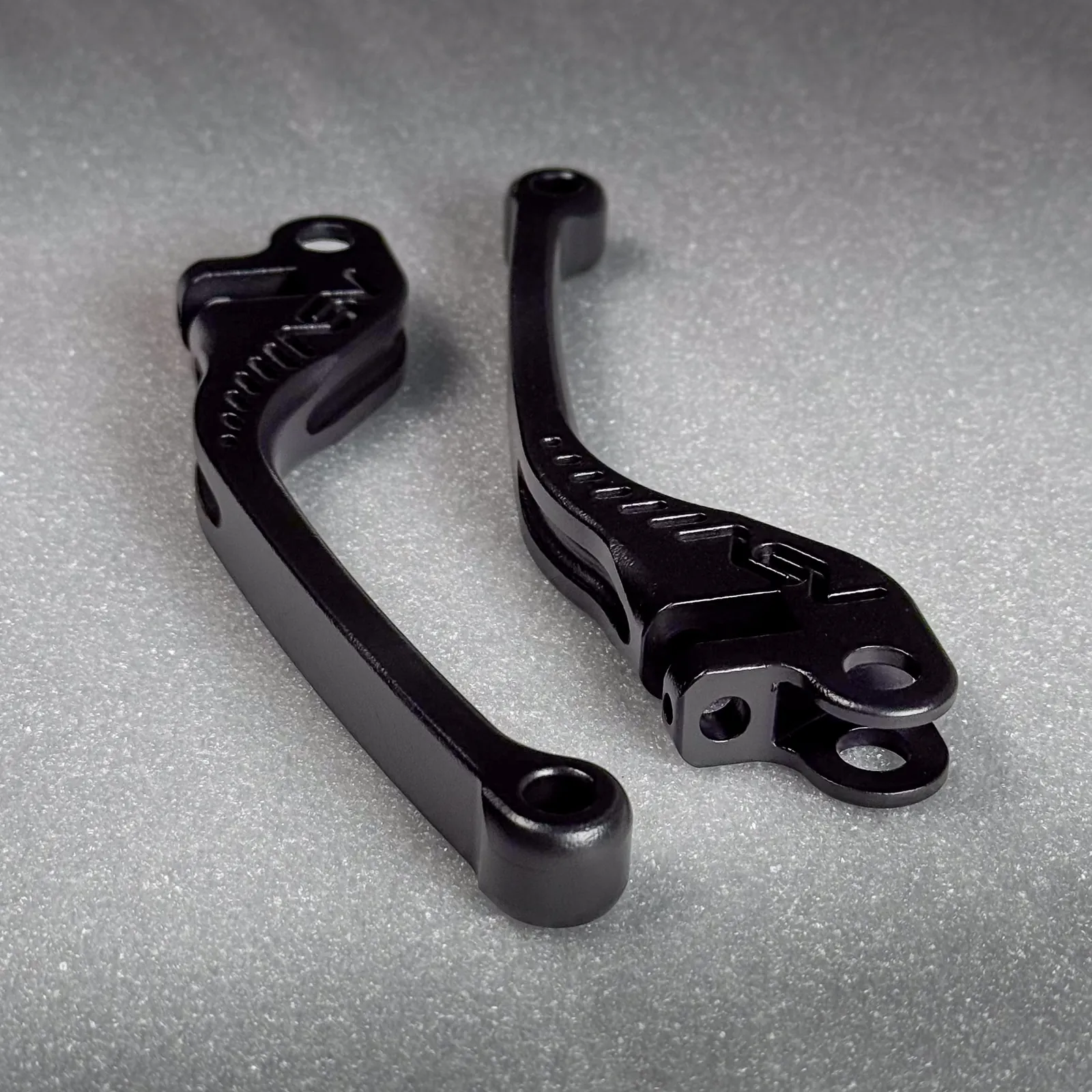 Pair of motorcycle levers in Cerakote Blackout E-100
