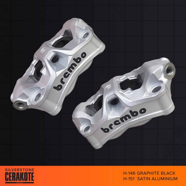 Brembo Calliper Cerakoted Graphite Black and Satin Aluminium